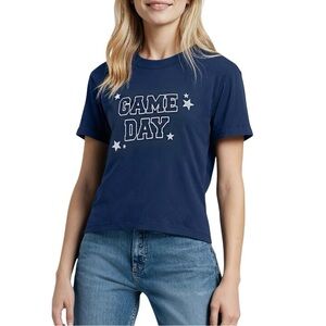 Wildfox Whimsical Jamie Game Day Cotton Blend Graphic Tee Shirt NWT XL